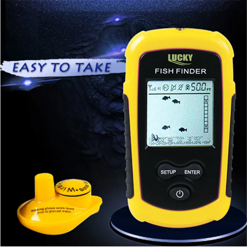 محظوظ ffw1108-1 40 متر/120ft و المحمولة السمك مكتشف إنذار lcd fishfinder الصيد اكسسوارات الصيد ماء المكتشفون الصيد pesca