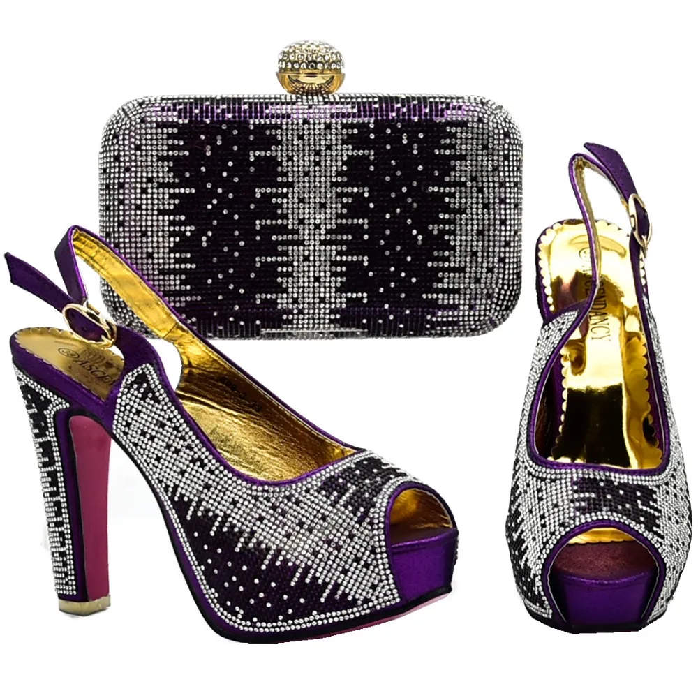 

Elegant aso ebi party sandal shoes and clutches bag italian shoe bag african aso ebi party purple shoes and bag new SB8133-1