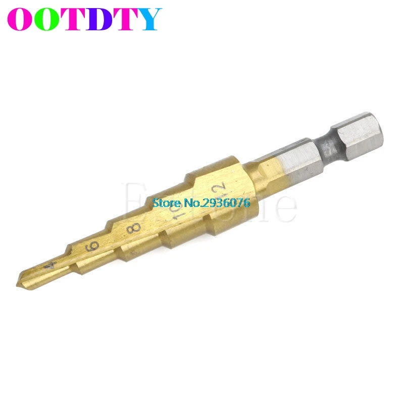 

OOTDTY 4-12mm HSS Triangle Shank Pagoda Step Drill Bit Drop Shipping Support APR3_10