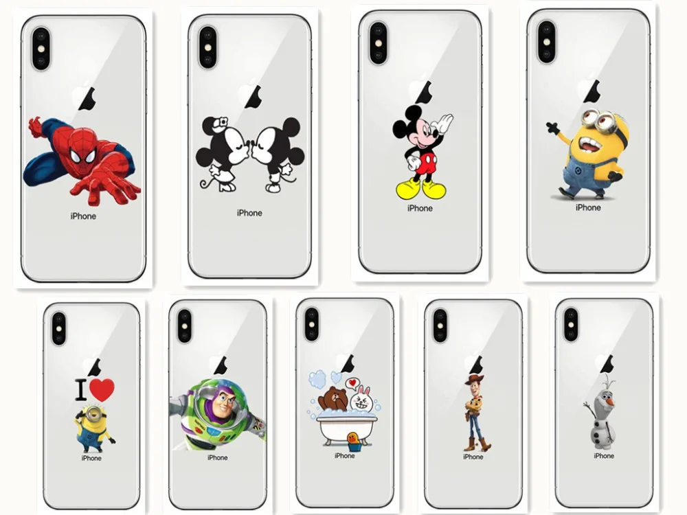 

kuliai Phone Case For iPhone X 4 4S 5 5S 5C SE 6 6S 7 8 Plus XS XR XS MAX Cartoon characters