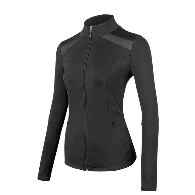 Turtle Neck Zip Slim Sports Jacket Women's Winter Yoga Gym Workout Slim