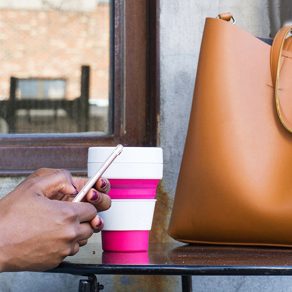 Pocket Cup Pink - Leather Purse