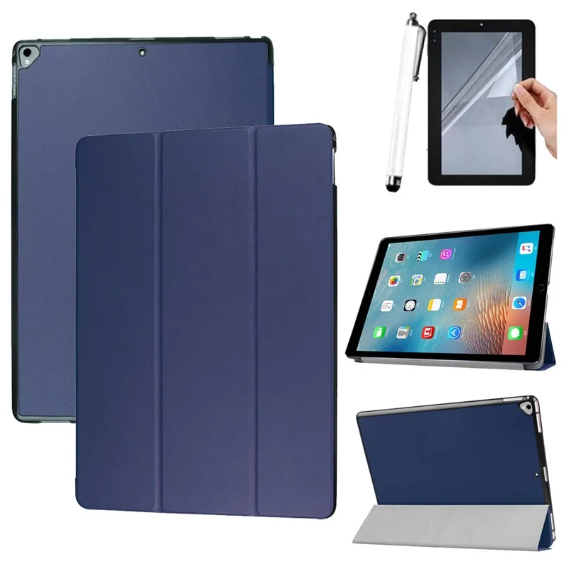 Чехол для iPad Pro 12,9 дюймов 2017 A1670 A1671 Кожа PU Смарт Стенд Tablet Обложка для iPad Pro 12,9 дюймов 2015 пленка + стилус