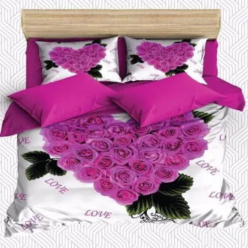 

Else 6 Piece Pink Roses Flowers Green Leaves Floral 3D Print Cotton Satin Double Duvet Cover Bedding Set Pillow Case Bed Sheet