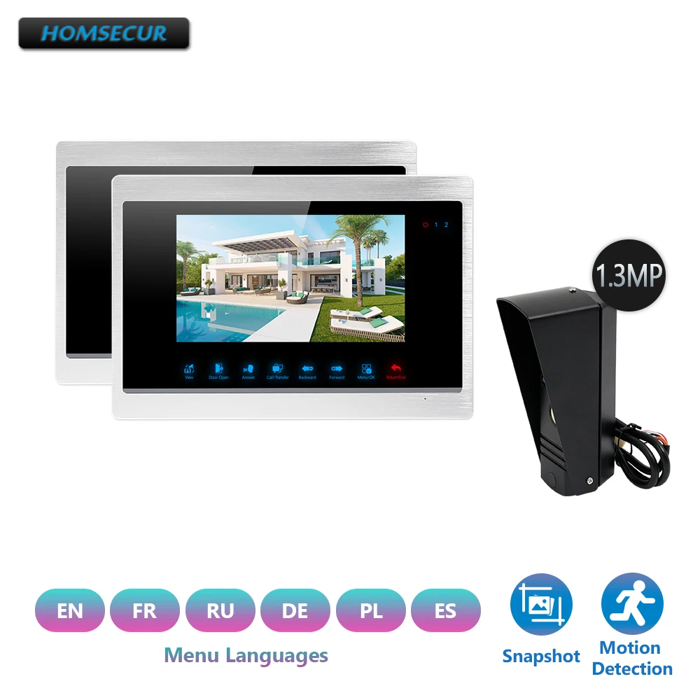 

HOMSECUR 7" 4 Wire Video Door Entry Security Intercom with Dual-way Intercom, Waterproof Camera (BC011HD-B+BM702HD-S)