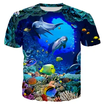 

YX Girl 2019 New Fashion Sea World Dolphin Unisex Tshirt Women Men Man Tshirts 3d Printed T-shirt Streetwear 7XL