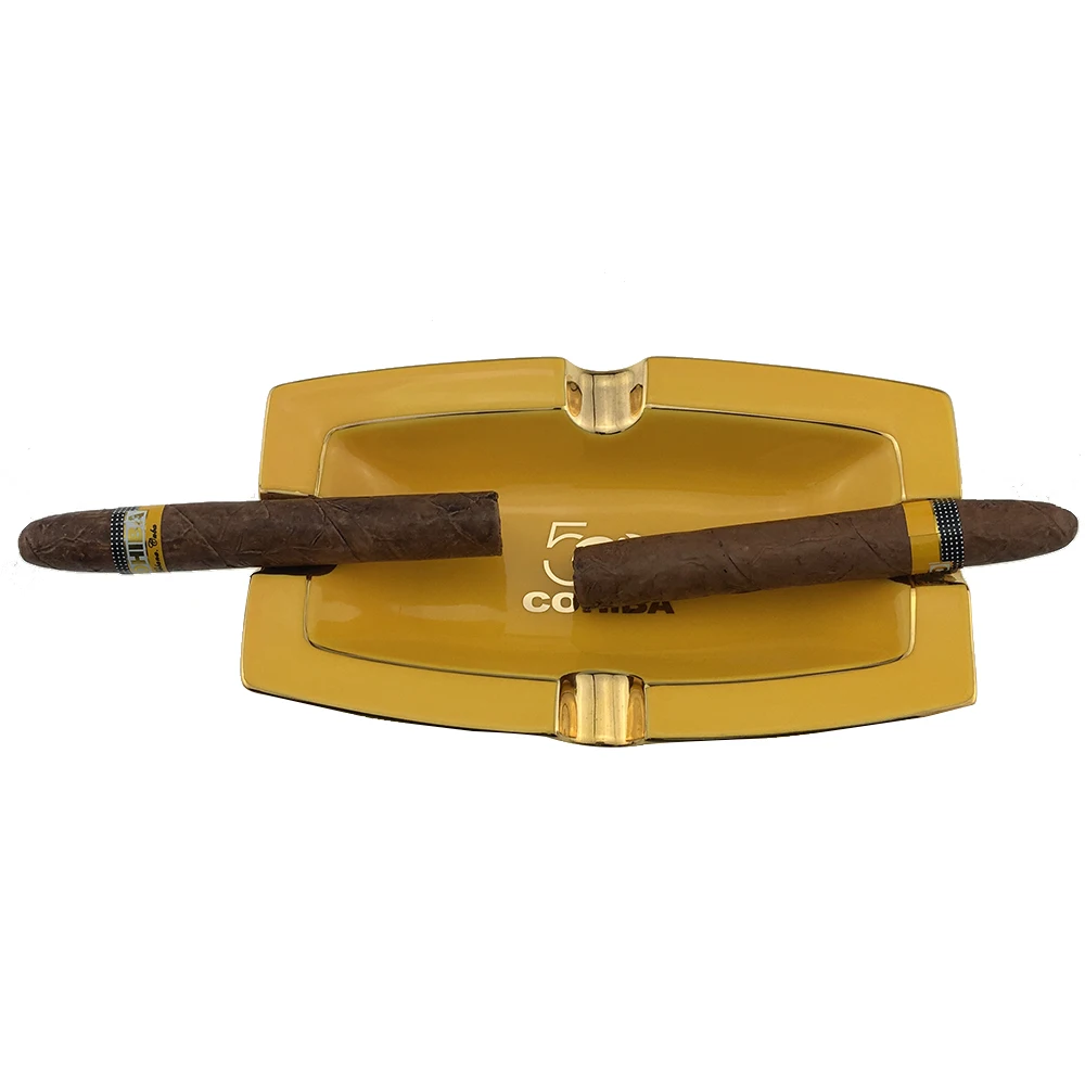 COHIBA, 2 цвета, керамическая пепельница, держатель, 4 сигары, переносная пепельница, гаджеты, прямоугольная пепельница, пепельница для табака, сигарет