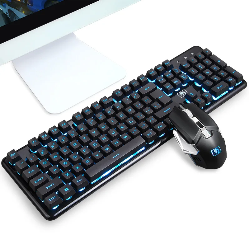 

Wireless Keyboard and Mouse Set for PC Gamer 2.4 GH Wireless PC Gaming Keyboard and Mouse Combos for Computer Gamer Rechargeable