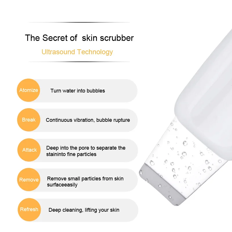 Ultrasonic Skin Scrubber Blackhead Removal Deep Face Cleaning Skin Peeling Extractor Skin Care Rejuvenation Beauty Device 4345