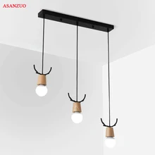 Nordic Wood pendant lamp for restaurant Bedroom living room Bar Pendant Lights creative Iron hanging lamp lican nordic restaurant pendant lights dining room bedroom lamp creative personality bar table lights pendant lamp home decors