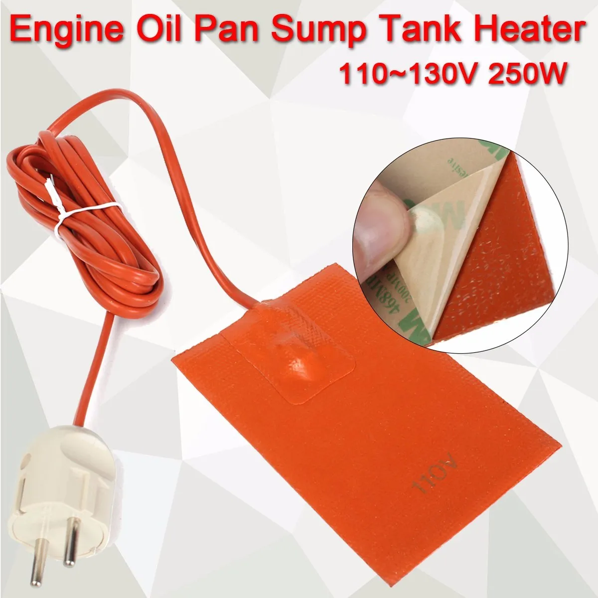 Universal Silicone Engine Oil Pan Sump Tank Heater 120V 100W Heating