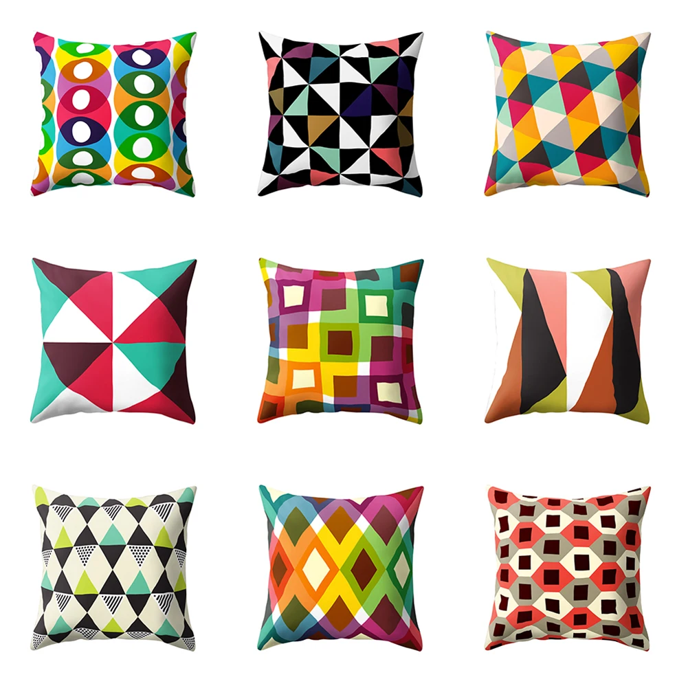 Triangle Geometric Pattern Throw Pillow Case Sofa Bed Home Decor