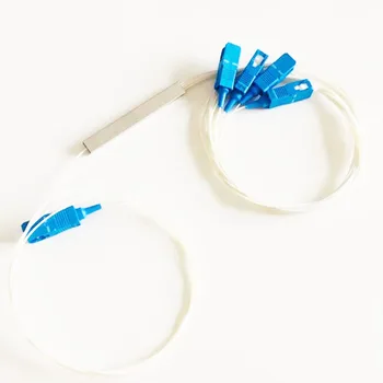 

1x4 Fiber Optical PLC splitter with SC/UPC bule connector G657A1 0.9mm 10pcs