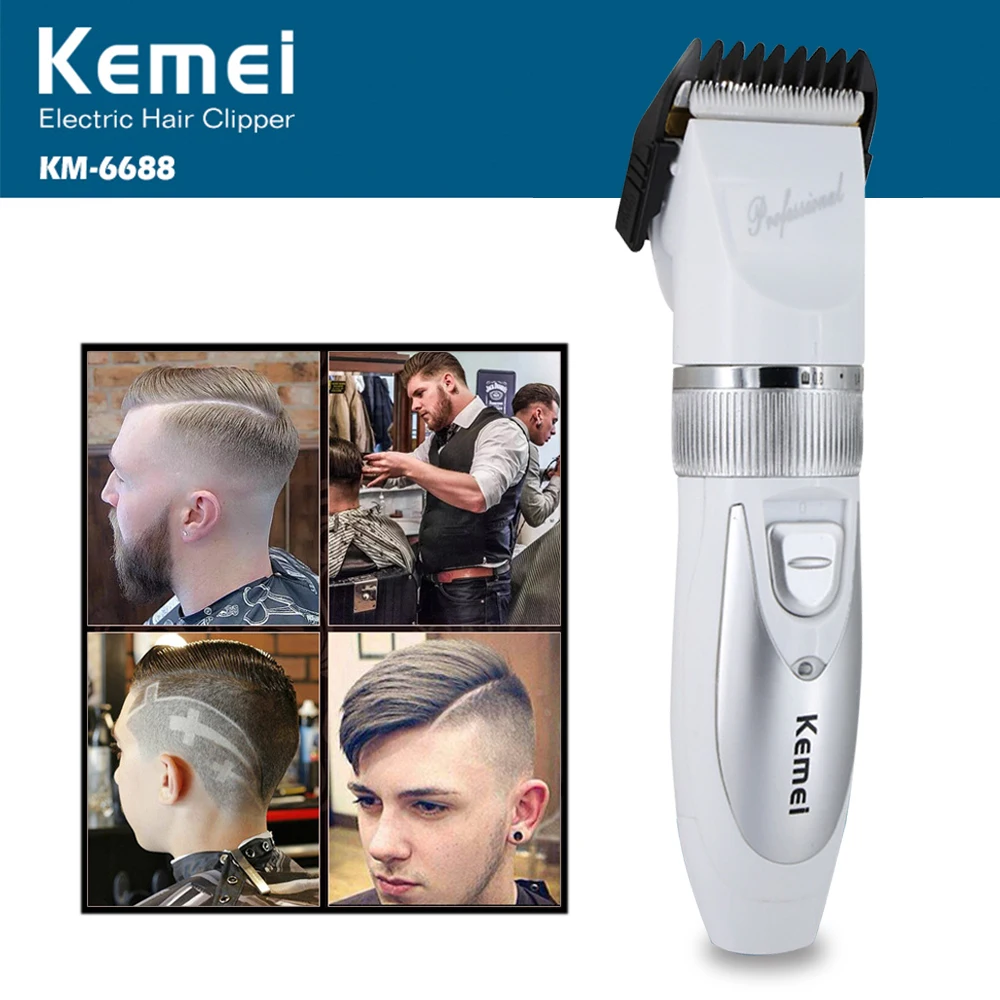 

KEMEI Electric Hair Clipper Trimmer Rechargeable Cutter With Adjustable Limit Comb For Men Cutting Styling Accessories 6688