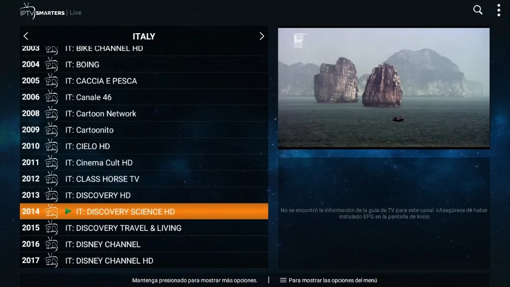 IPTV Italia molto stabile, suscripcion per3, 6 e 12 mesi, M3U, con quasia tutti icanali sportivi VOD garanzia