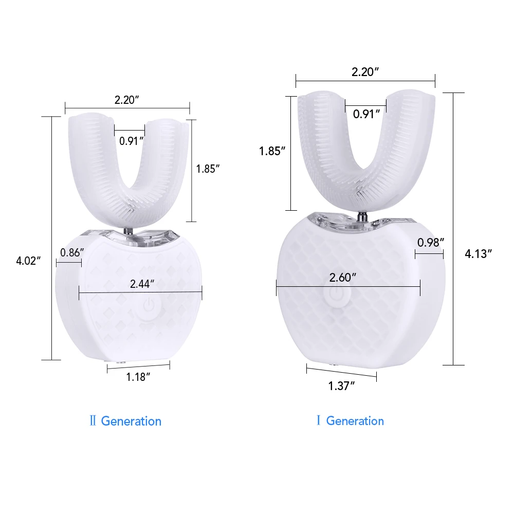 New 360 Degrees Intelligent Automatic Sonic Electric Toothbrush USB Rechargeable Ultrasonic U Shape 4 Modes Timer Blue Light New 360 Degrees Intelligent Automatic Sonic Electric Toothbrush USB Rechargeable Ultrasonic U Shape 4 Modes Timer Blue Light