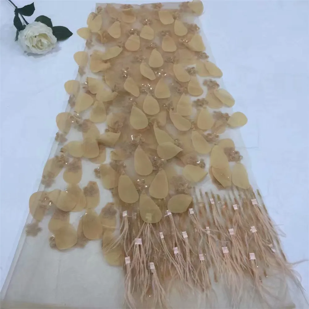 

lastest French 3D lace fabric with high quality 2018 African lace fabric special lace fabric with sequins HJ677-1