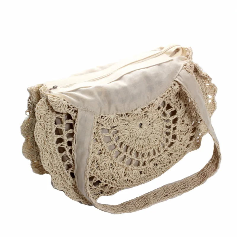 Women Bohemian Straw Bag Big Circle Summer Beach Handbags Vintage Rattan Female Shoulder Bag Handmade Travel Bolsa SS3016 (5)