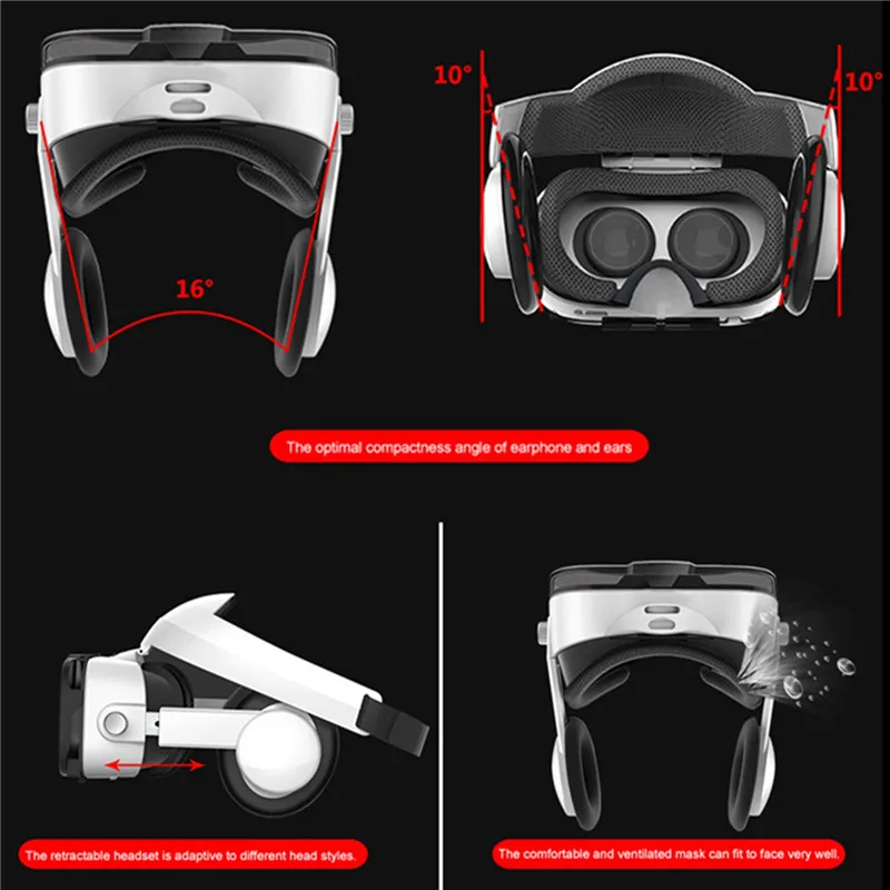  Virtual Reality Glasses 3D VR Glasses Box VR Headset Virtual Reality Headset with 3D Headphones & G