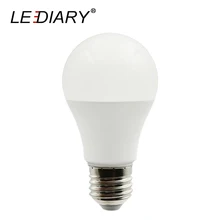 LEDIARY LED A60 E27 żarówki PC aluminium salon Super Bright żarówka 5W 7W 12W 18W 220V 3000K 4000K 6000K 5 sztuk/partia