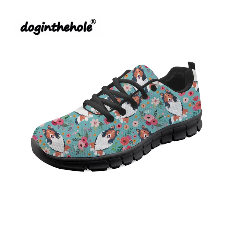 Doginthehole Border собака колли узор прогулочная спортивная обувь для женщин дышащие кроссовки обувь zapatillas mujer Deportiva