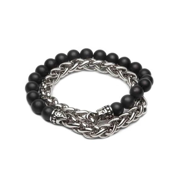 

Punk Style Chain Link Natural Stone Beads Gentlemen Bracelets Male Female Drop shipping Jewelry Gift