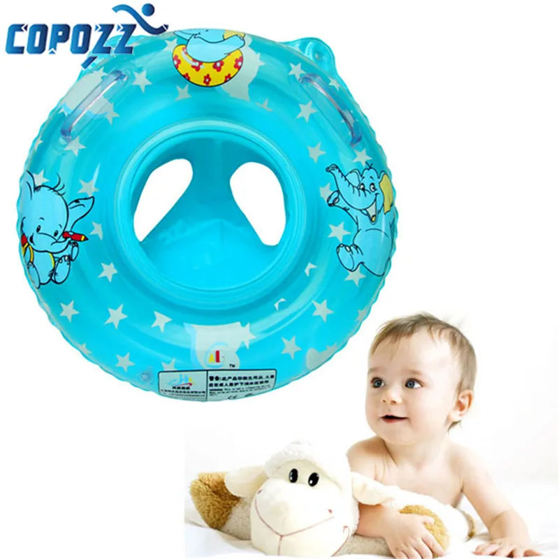 

PVC Health Soft Inflatable Baby Child Swimming Seat Double Handle Thicken Float Ring Baby Swimming Neck Float Ring Pool 2 Colors