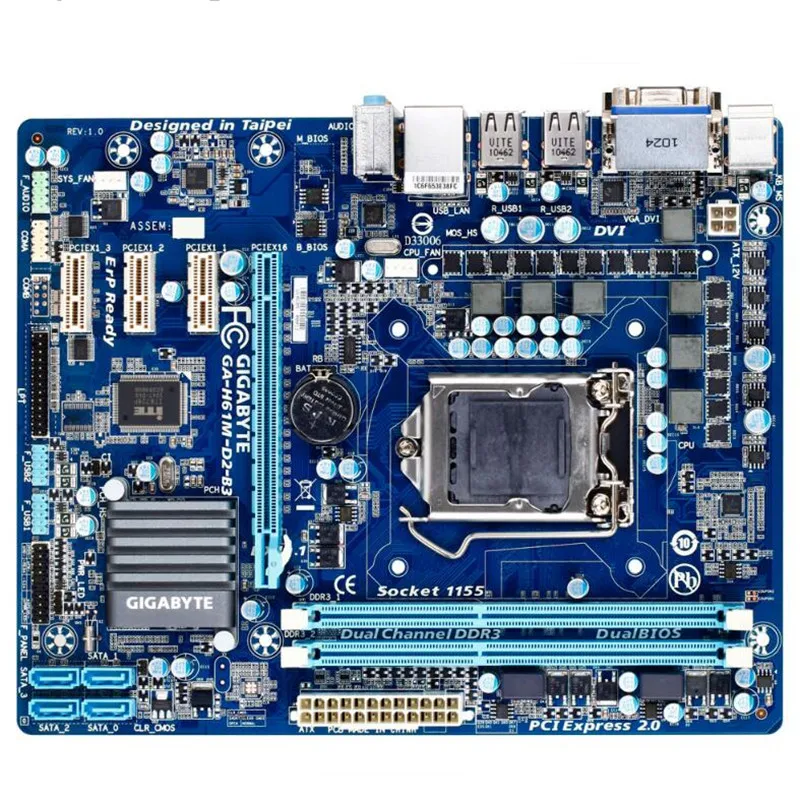 Материнская плата для Gigabyte оригинальная б/у настольного ПК материнская H61 LGA 1155 i3