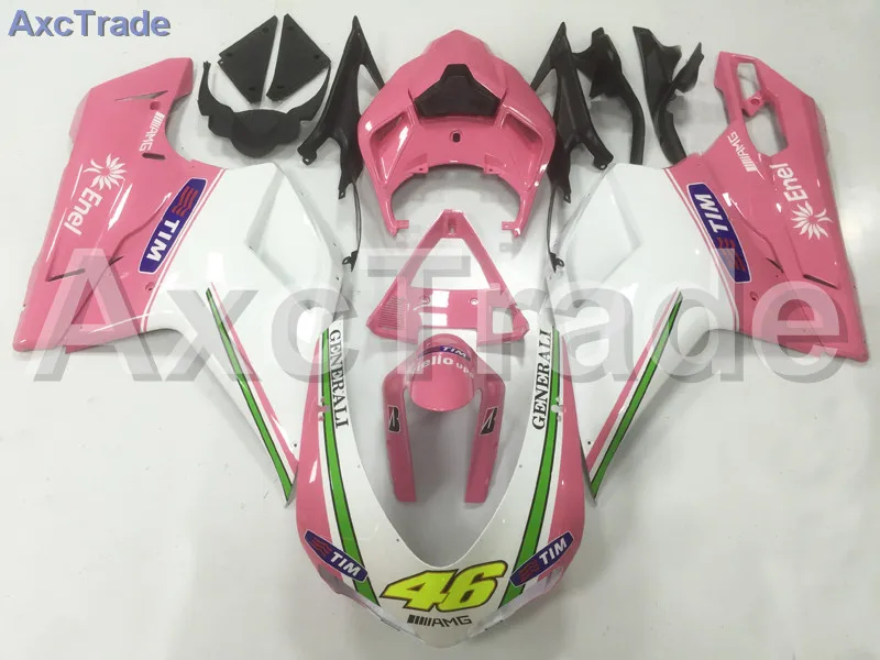 Комплекты мотоцикл Обтекатели для Ducati 848 1098 1198 07 - 12 2007 - АБС 2012 впрыска Обтекателя кузова комплект белый розовый А03 Комплекты мотоцикл Обтекатели для Ducati 848 1098 1198 07 - 12 2007 - АБС 2012 впрыска Обтекателя кузова комплект белый розовый А03