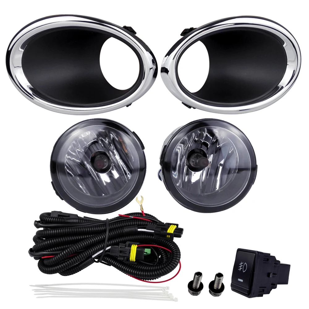 

Car Decoration High Power Auto Front Lamp For Nissan Qashqai 2016 Plating Cover Fog Light Assembly Car Accessories 4300K 12V