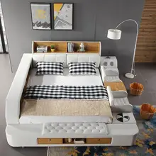 Глобальная Горячая интеллектуальная мебель многофункциональная натуральная кожа умная кровать с диваном и детской кроваткой
