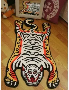 59x100 см креативный ковер с рисунком тигровой кожи, ковер для гостиной, прикроватный коврик нескользящий коврик для двери - Цвет: 4