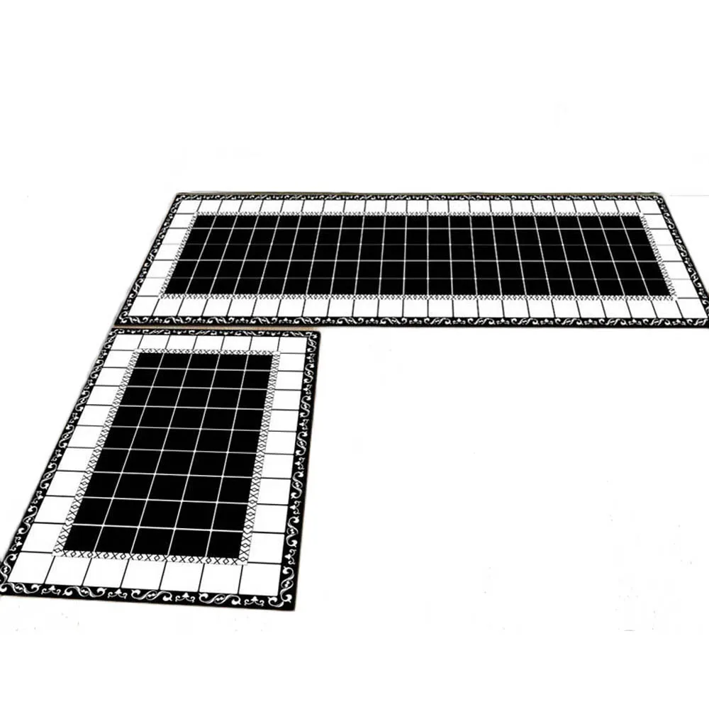 Нескользящий современный коврик в сетку для дома, кухни, столовой, стола, черного пола, ковер для улицы, прихожей, крыльца, коридора - Цвет: K