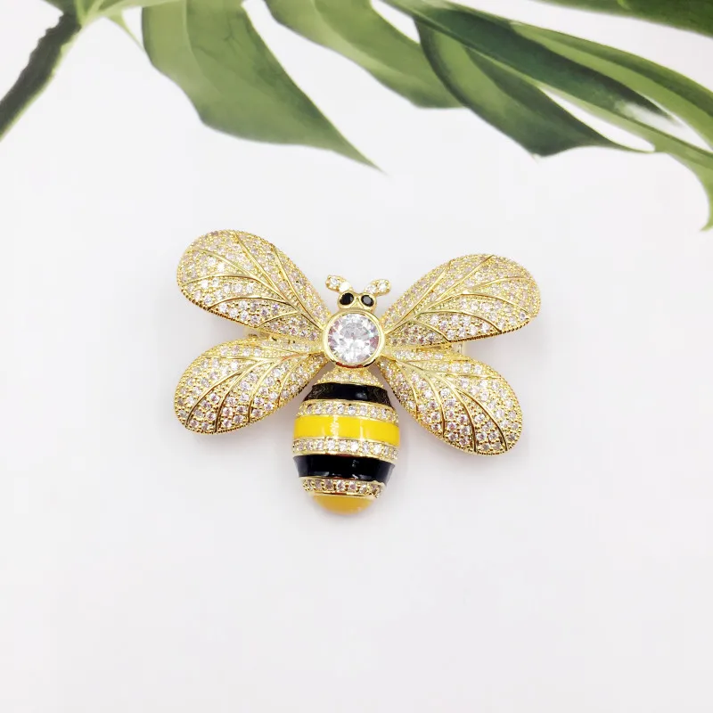 

New Fashion Zircon Insect Bee Brooches for Women Men Luxury Enamel Animal Brooch Pin Vintage Jewelry
