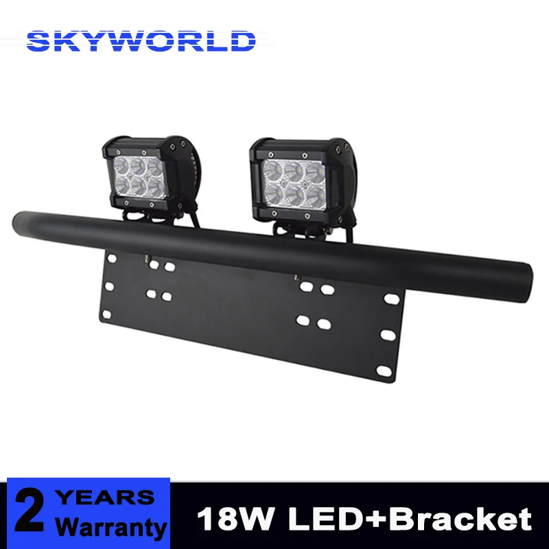 

18W Led Work Light Bar With Bull Bar Car SUV Off-road Front Bumper License Plate Mount Bracket Holder Offroad Light Bar