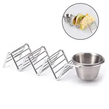 1 шт. креативная подставка для Тако из нержавеющей стали с чашкой для специй волнистая форма для кухонных принадлежностей инструменты для пирога Taco стойки