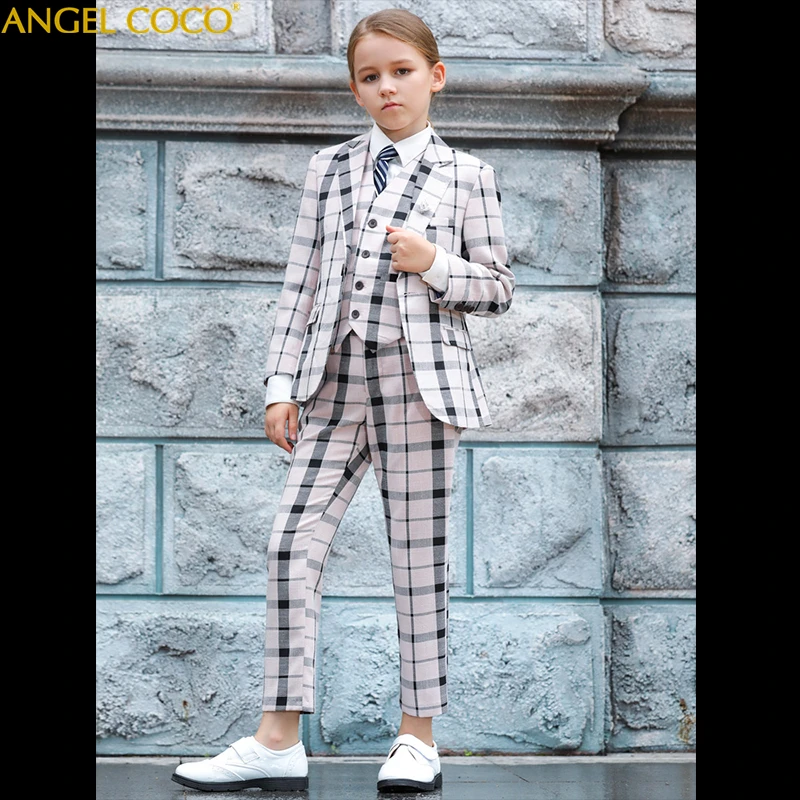 

Blazers British Kids School Suit for Girls England Style Boys Formal Wedding Blazer Suit Boys Performance Suit Party Unisex