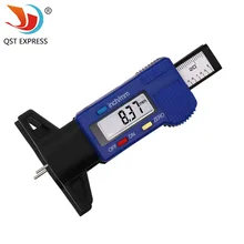 QSTEXPRESS Precision Measuring Digital Tread Depth Gauge 0-25.4/0.01 LCD Display Tyre Tread Brake Pad Wear Shoe 0-1" Caliper Too
