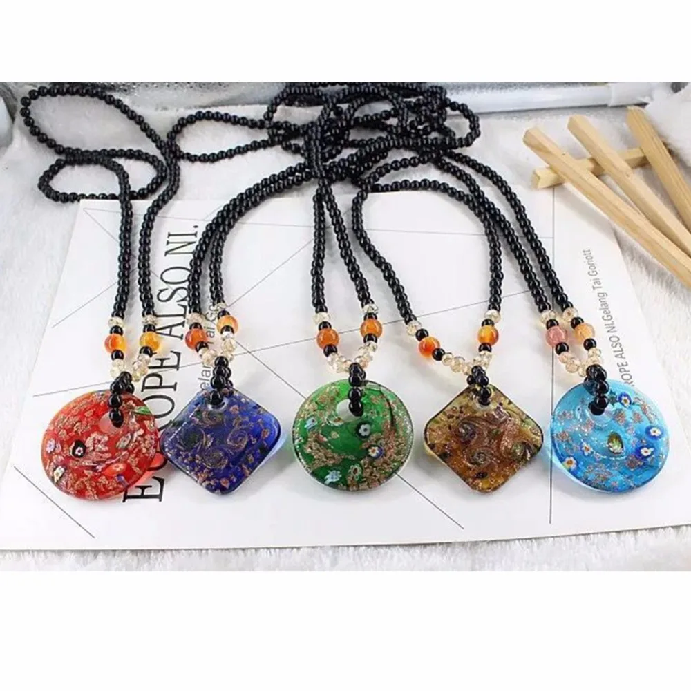 

Fashion Boho Long Fringe Tassel Necklaces Women Collier Glazed Beads Crystal Bohemian Jewelry Collar Statement Vintage Jewelry