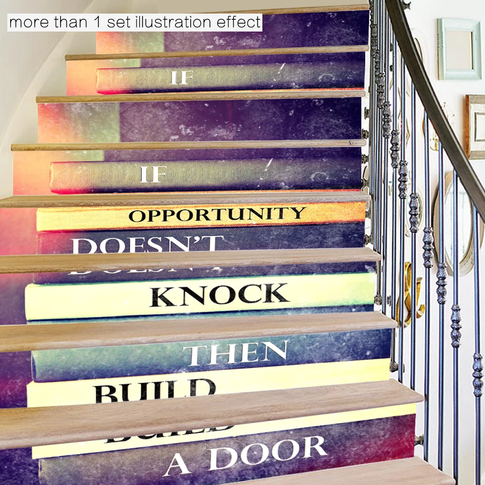 

Library Bookstore Pattern 3D Stair Stickers PVC Waterproof Stairway Staircase Floor Stick Livingroom Home Decoration Wall Decal