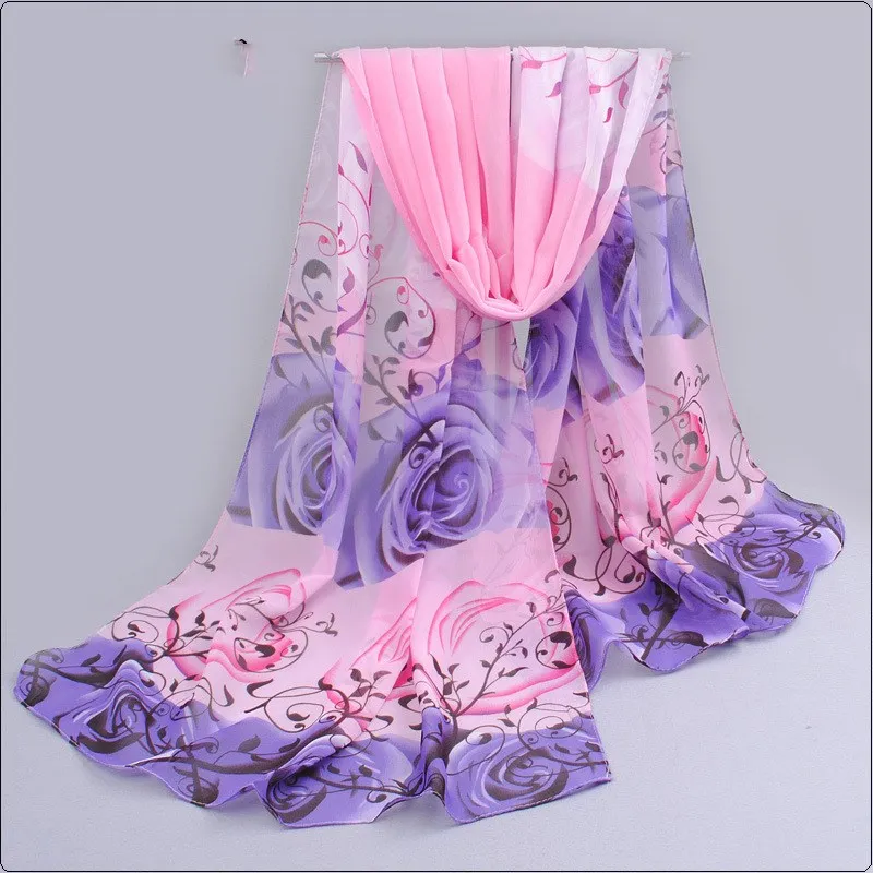 

Women Silk Scarves Soft Chiffon Wrap Shawls Oversize Solid Color Summer Beach Rectangle Female Long Spring Scarf