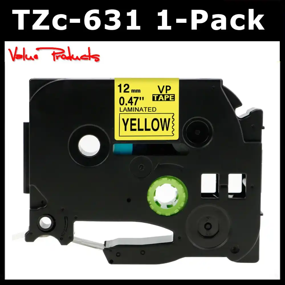 For Tze 631 Tze 631 Label Tape 12mm Black On Yellow For Brother P Touch Pth110 Pt D200 Ptd600 Pt D400 Label Marker 1 Pack Printer Ribbons Aliexpress