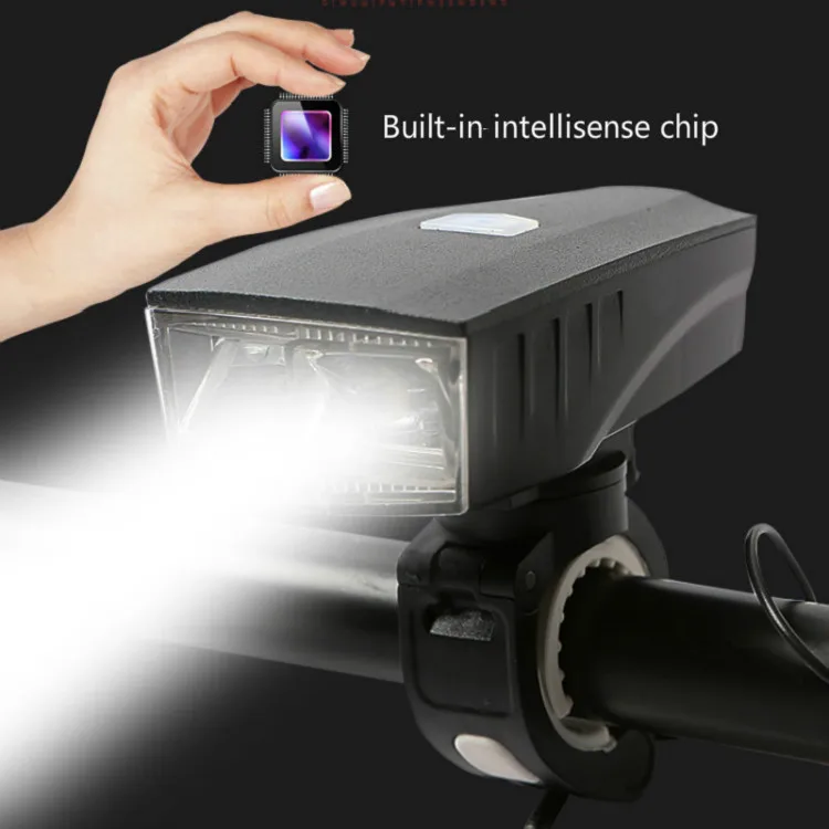 Smart Bicycle Light + Bike Bell USB Charging Bike Horn Light Headlight Waterproof Cycling Led Light Bicycle Accessories371824 (14)
