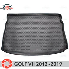 Коврик для багажника Volkswagen Golf 7 2012~, коврик для багажника, Нескользящие полиуретановые грязезащитные внутренние багажники, автомобильный Стайлинг