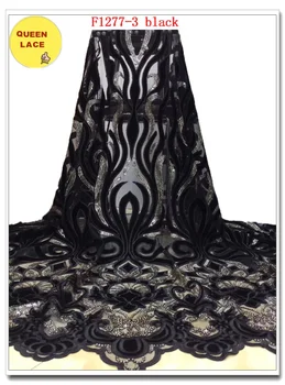 

2019 Latest Design African French Net Lace Velvet Tulle Fabric For Party Dress Fabric Nigeria Lady Dress