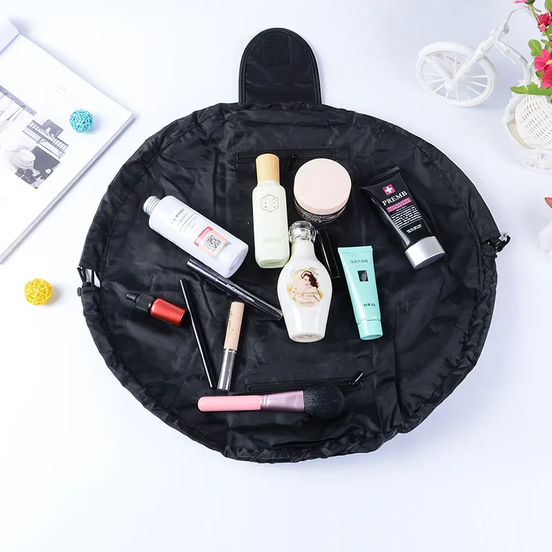 

Lazy Lady Drawstring Cosmetic Storage Bag Korean Polyester Pure Color Design Makeup Organizer Pouch Bags Sanitary Napkins Cases