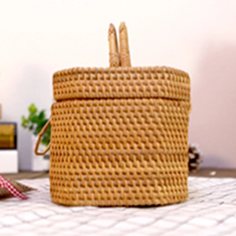 Women Straw Bag Female Summer Beach Handbag Lady Handmade INS Popular Vintage Rattan Bags Hollow Totes Box Large Bag SS3129 (8)