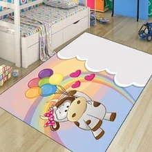 Еще забавные надувная игрушка в виде коровы Радуга облако животных Современный 3d принт нескользящие микрофибры Дети украшения для детской комнаты области ковры коврики