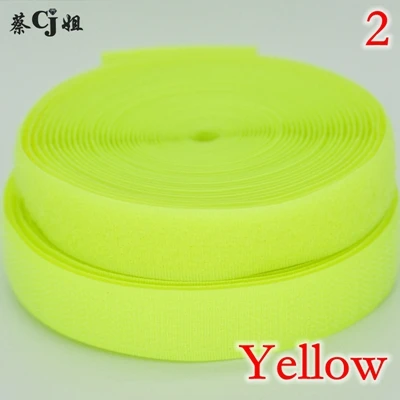 2yd/Лот, 20 мм, цветная клейкая лента-гирлянда на липучке, пришивная застежка, Швейные аксессуары для домашней одежды, сумки - Цвет: 2 Yellow