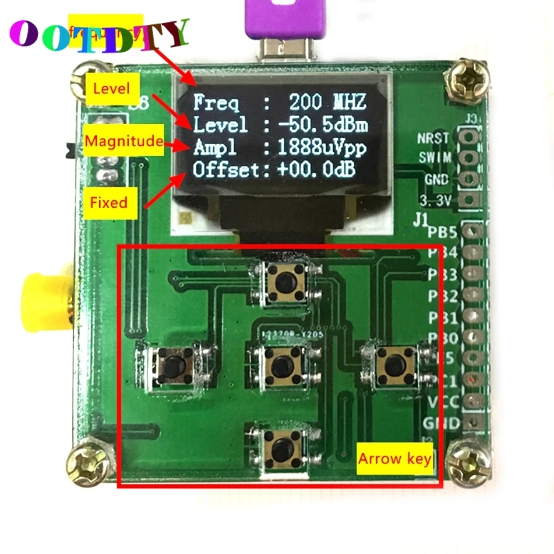 OOTDTY 8 ГГц 1-8000 МГц OLED РЧ измеритель мощности-55 до-5 дБм+ мягкое Радиочастотное значение затухания Прямая поставка поддержка